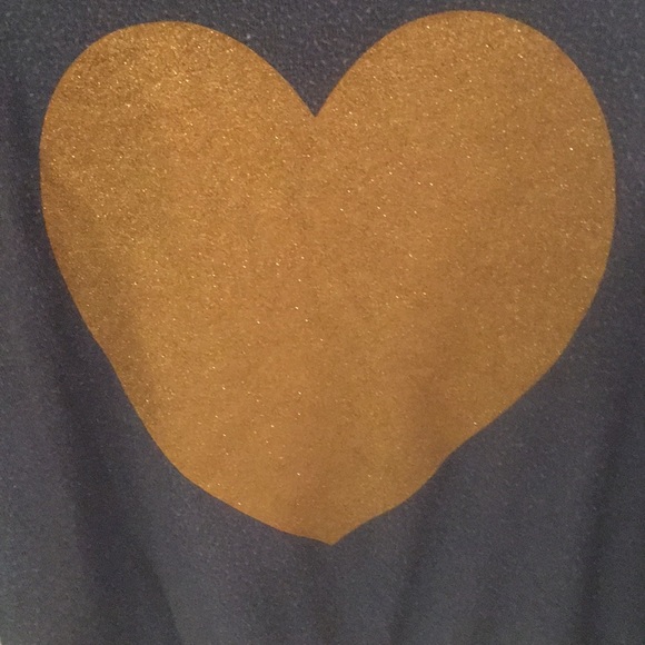Wildfox sweatshirt romper with glitter gold heart - Picture 2 of 6